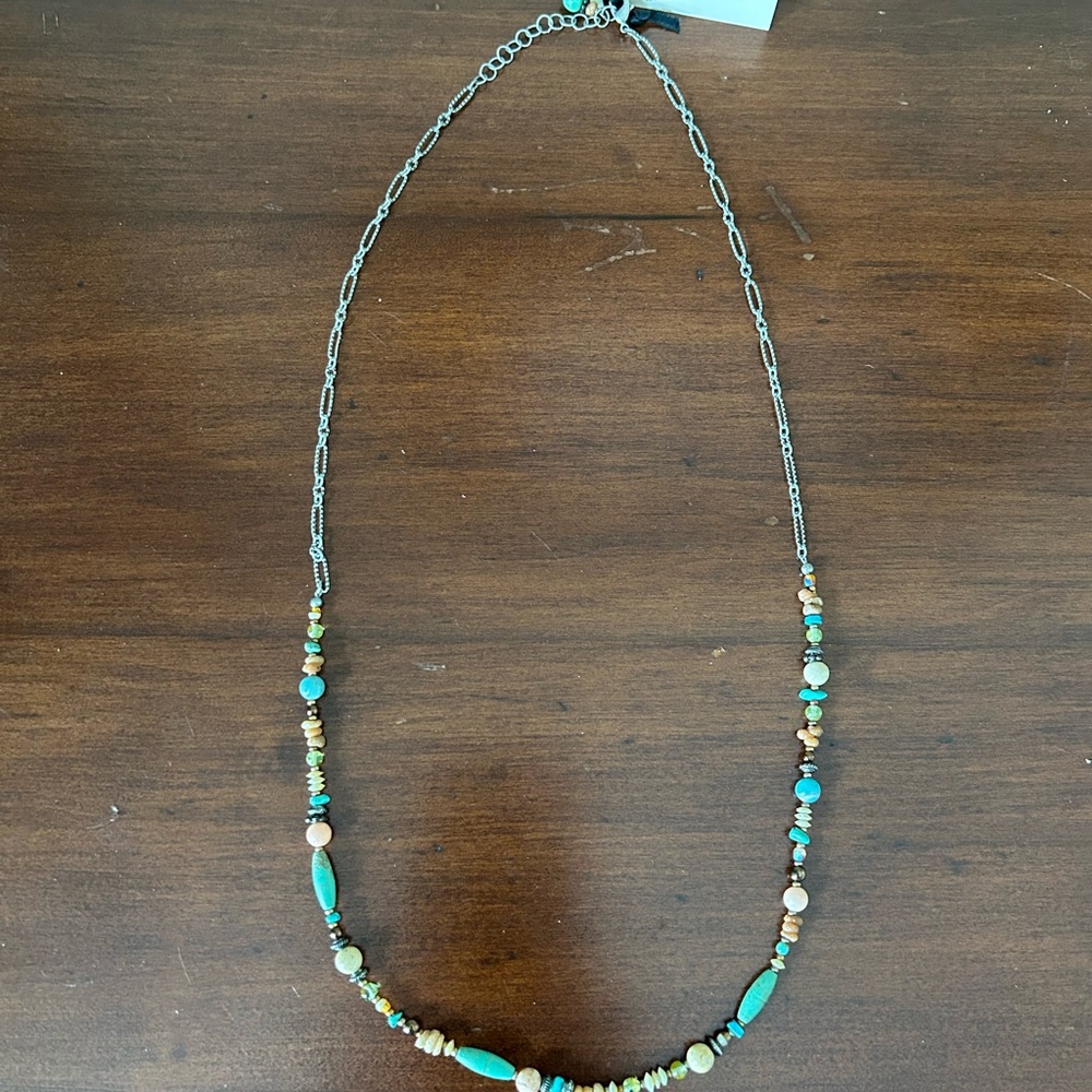 NWT Ann Vaughan Designs Turquoise and Natural Stones Necklace, Handmade in Va